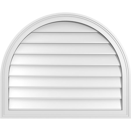 Ekena Millwork Round Top Surface Mount PVC Gable Vent w/ 2"W x 1-1/2"P Brickmould Frame, 32"W x 26"H GVPRT32X2602SN